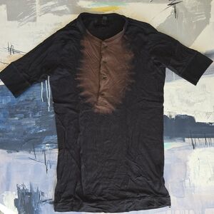 Diesel Black Gold Collection Henley Tee Bleached Lightweight Men's T-shirt Med